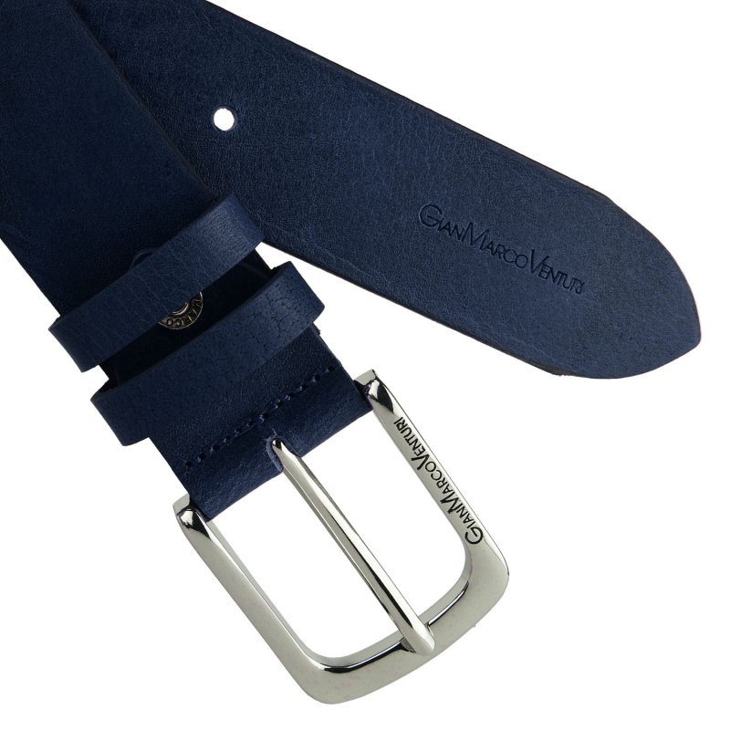 GIANMARCO VENTURI Men's Leather Belt 3.5 CM GMV-4011/35 — logo detail