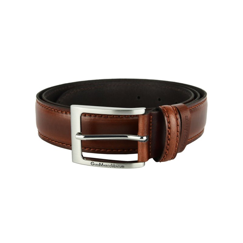 GIANMARCO VENTURI Men's Leather Belt 3.5 CM GMV-1001/35 — front view