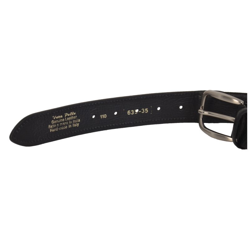 CONTE MASSIMO BELT WITH INTERNAL ZIP 635/35 BLACK — logo detail