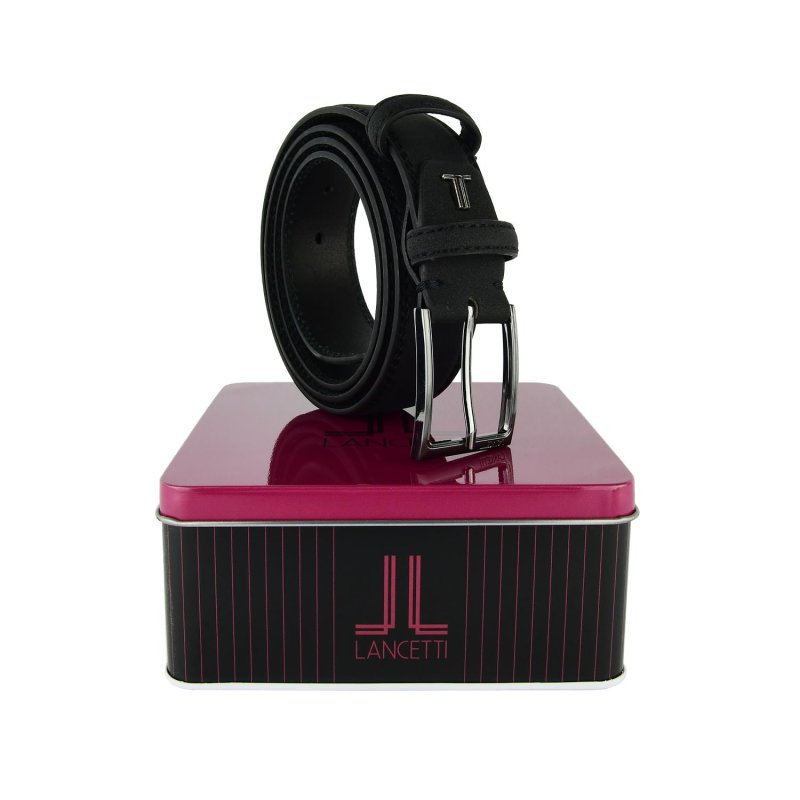 Lancetti Men's Belt with Tin Gift Box, 29