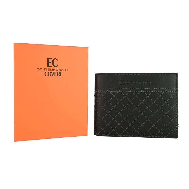 EC Coveri Men's Wallet in Leather NR2 — inside