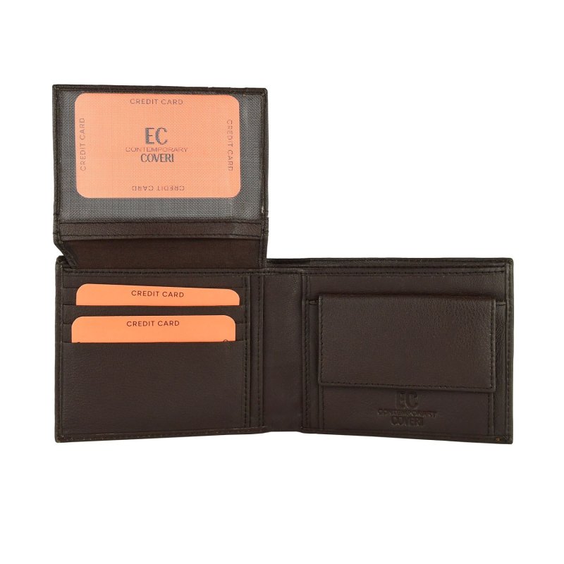 EC Coveri Men's Wallet in Leather NR1 — back view