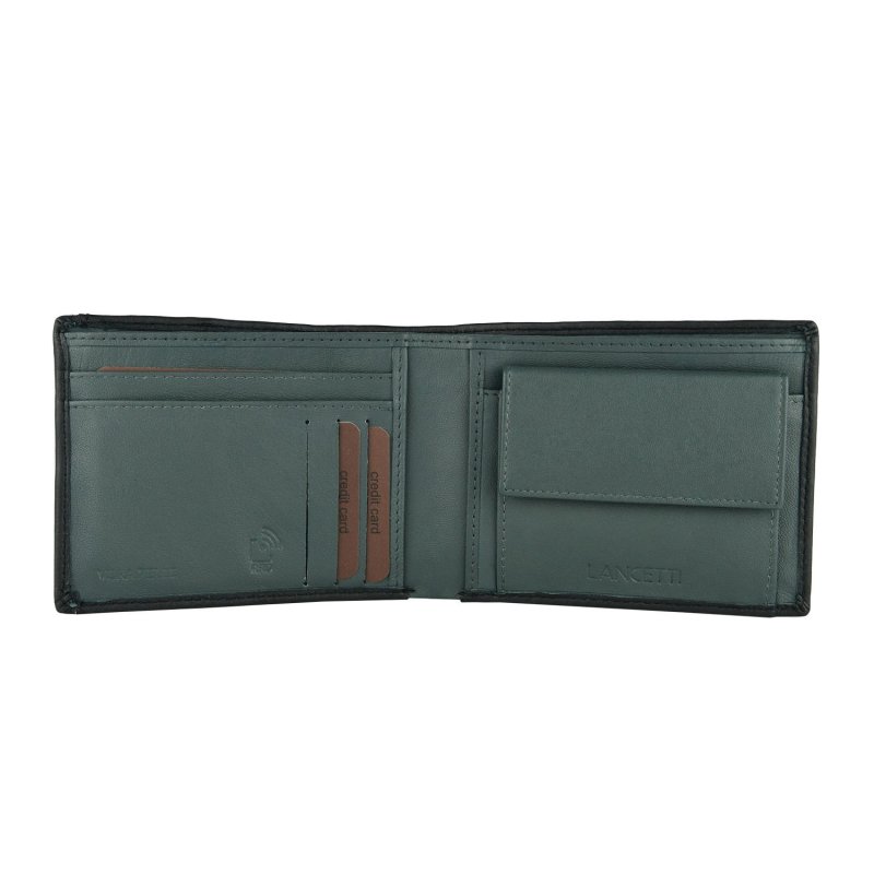 Lancetti Men's Wallet in Leather, Without Window LL-22W-764-03 — logo detail