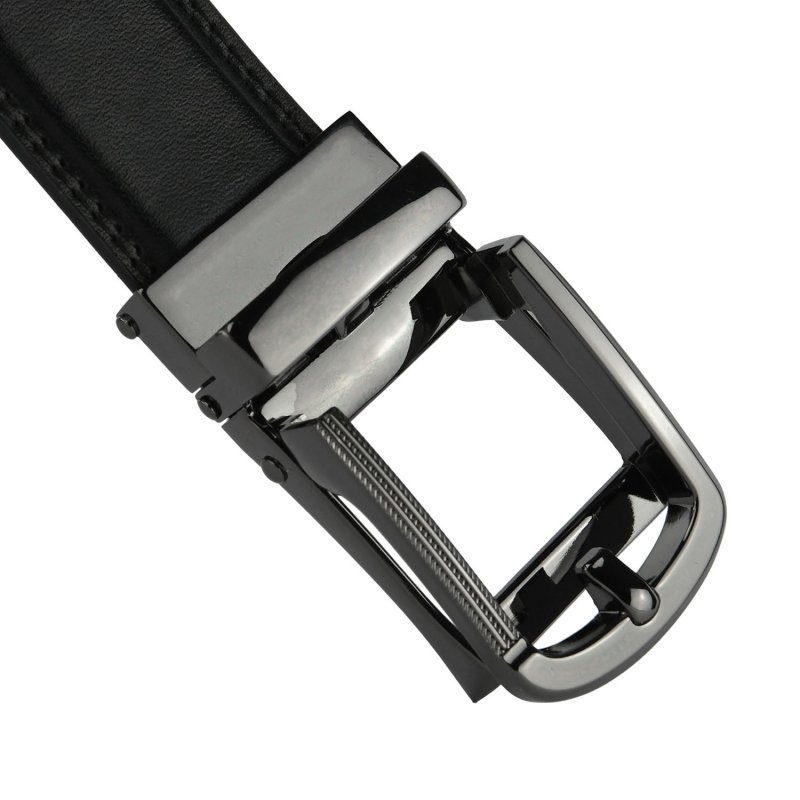 Conte Massimo Men's Genuine Leather Belt with Automatic Buckle — inside