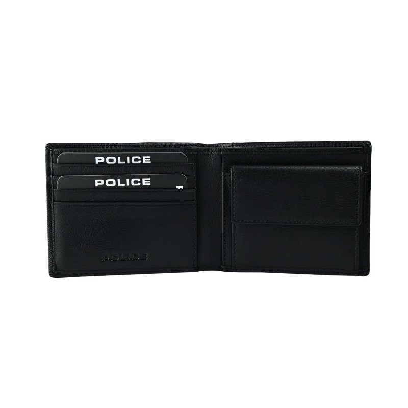 POLICE MEN'S SLIM LEATHER WALLET CAMOUFLAGE — back view