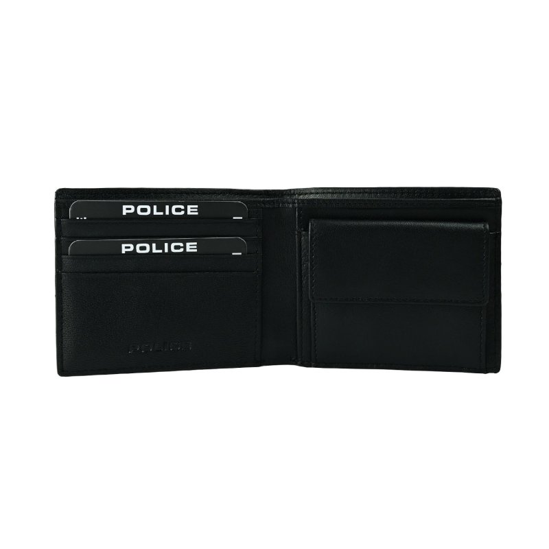POLICE MEN'S SLIM LEATHER WALLET PYRAMID — back view