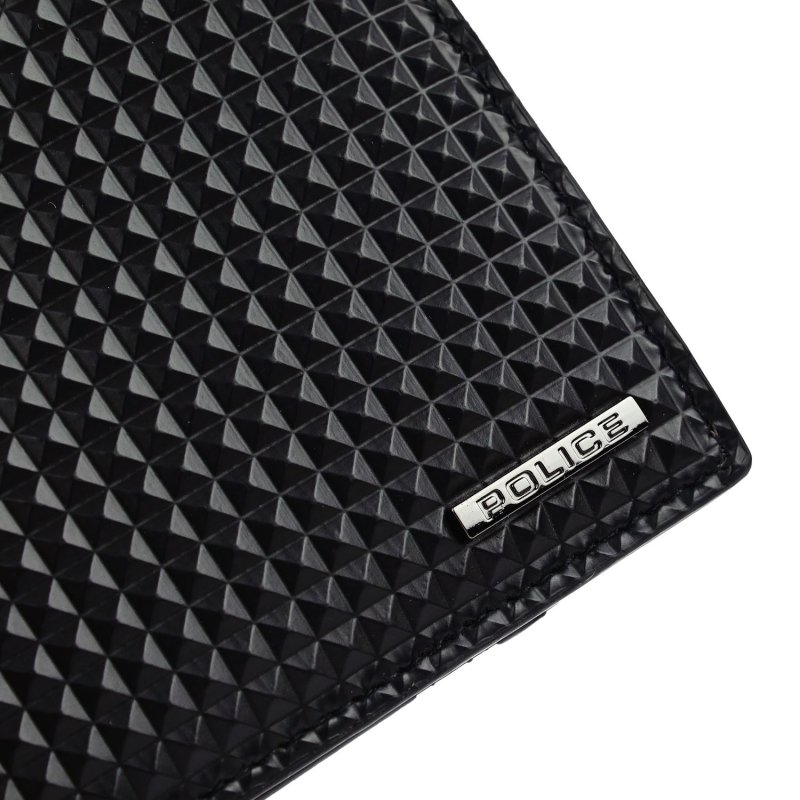 POLICE HERREN-BRIEFTASCHE SLIM ECHTLEDER PYRAMID — Innenansicht