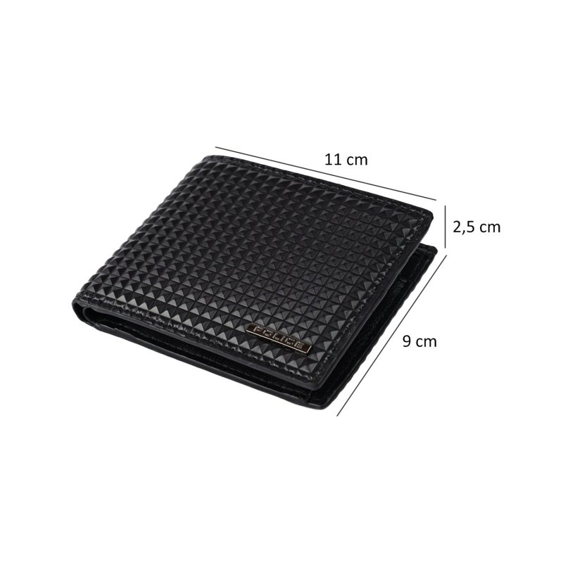 POLICE MEN'S SLIM LEATHER WALLET PYRAMID — detail