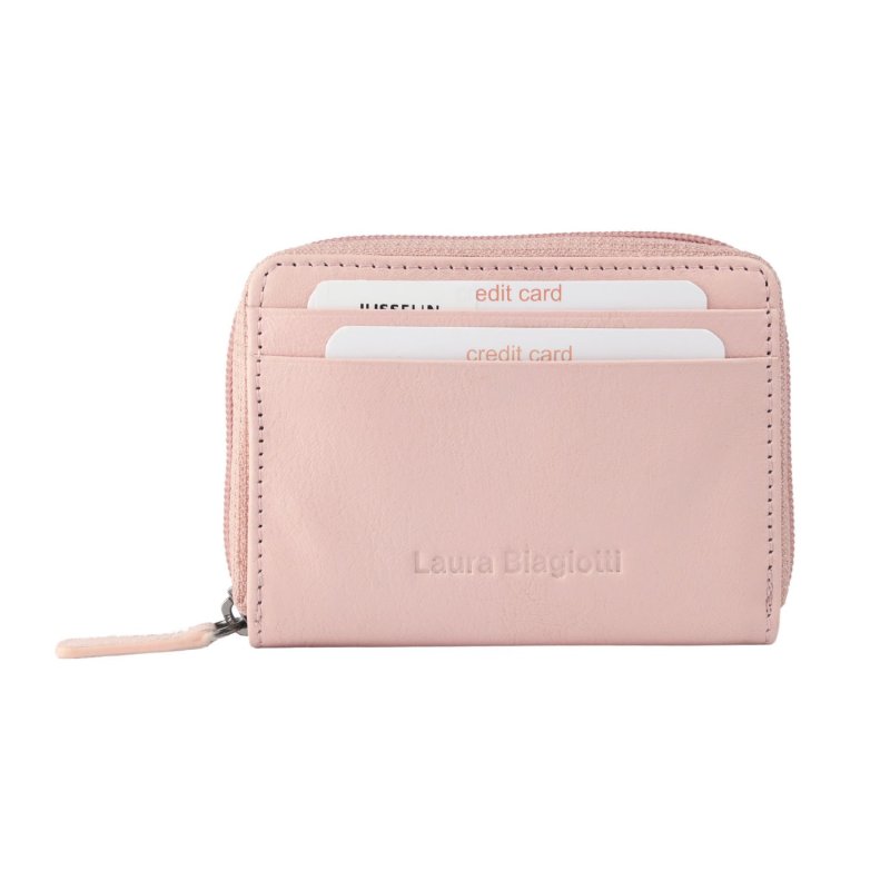 LAURA BIAGIOTTI Women's Small Leather Wallet With Multicolor Interior 764-26 — logo detail