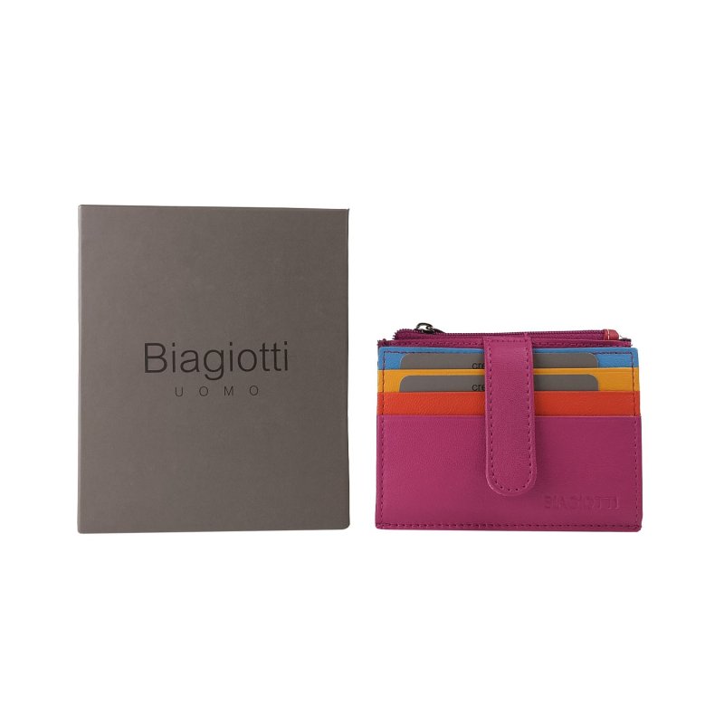 LAURA BIAGIOTTI KARTENETUI ECHTLEDER HERREN UND DAMEN MULTICOLOR 764-53 — Logo-Detail