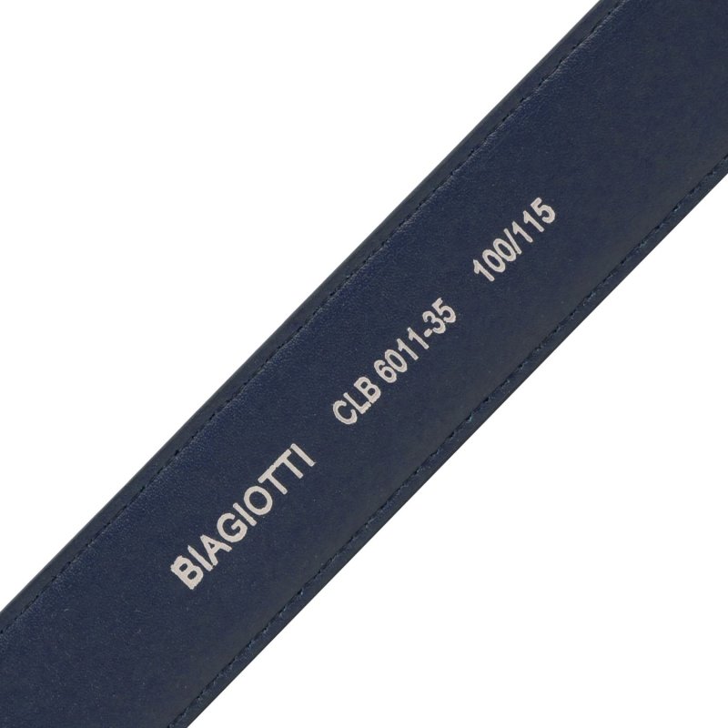 BIAGIOTTI Men's Belt with Tin Gift Box 6011 — logo detail