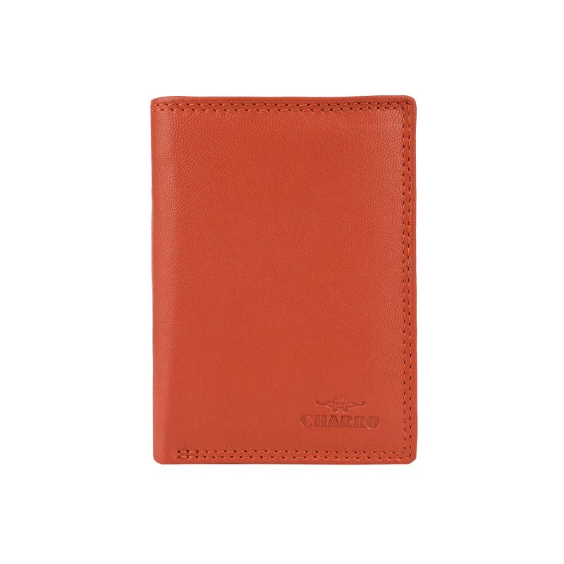 CHARRO VERTICAL LEATHER WALLET, WITHOUT COIN PURSE CH-ZP01 — logo detail