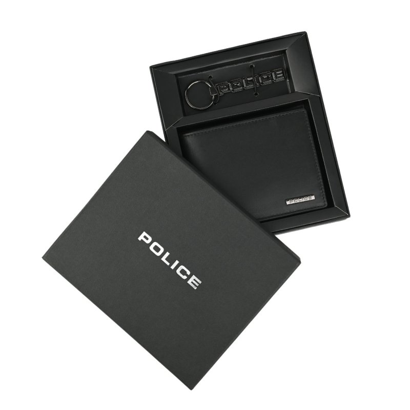 POLICE MEN'S GIFT SET WALLET AND KEYRING PTL121810683-PT991001-