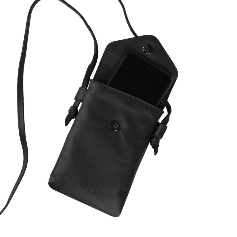 POLICE HANDYTASCHE MIT SCHULTERRIEMEN AUS LEDER PTL12075291 — Vorderansicht