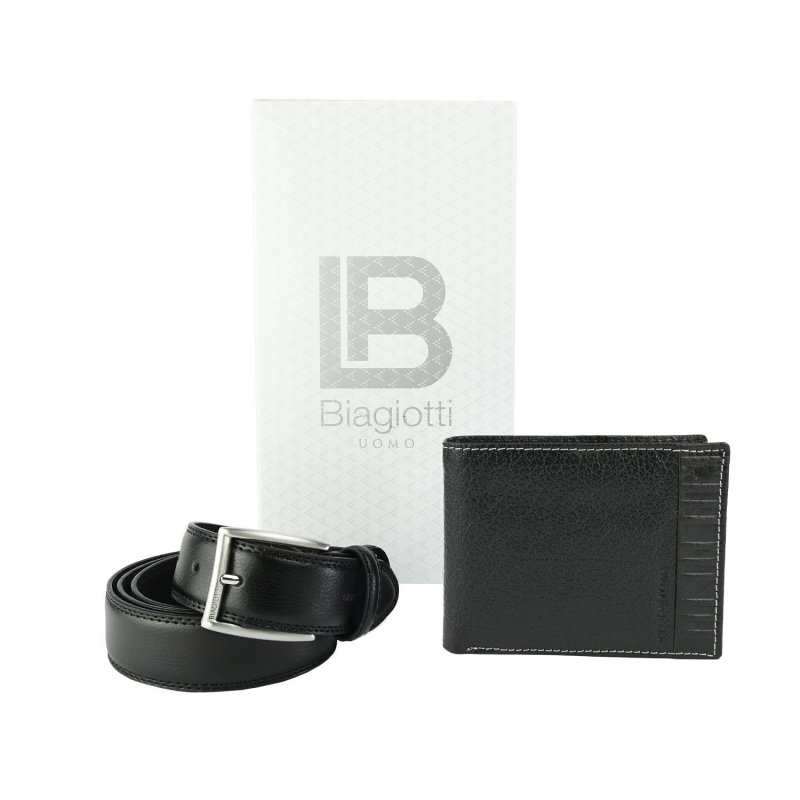 BIAGIOTTI UOMO GESCHENKSET HERREN GELDBÖRSE + LEDERGÜRTEL DESIGN14