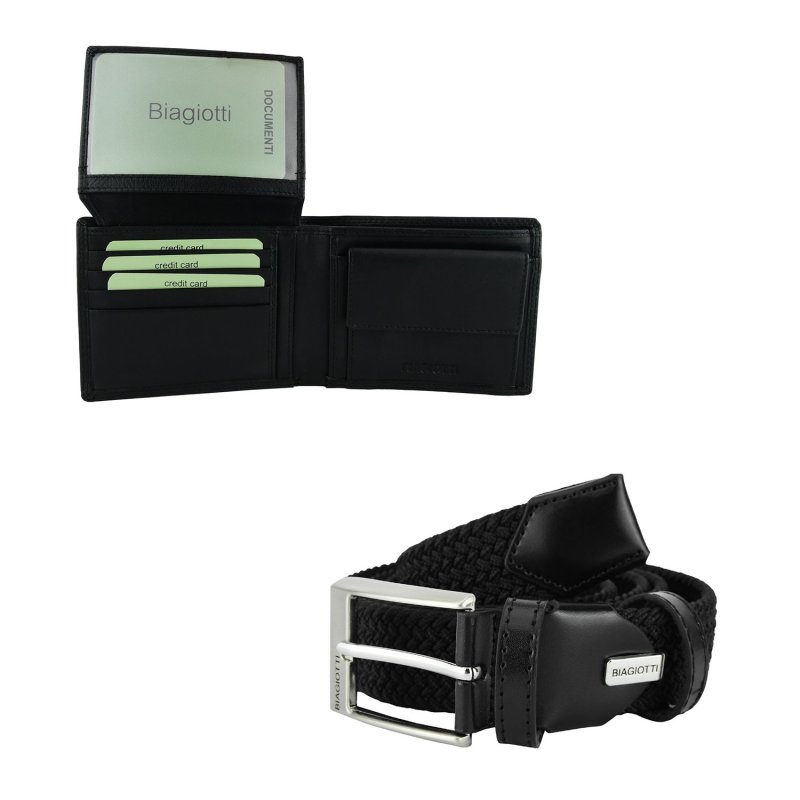BIAGIOTTI UOMO COFANETTO REGALO PORTAFOGLIO + CINTURA ELASTICA 292 — vista 10
