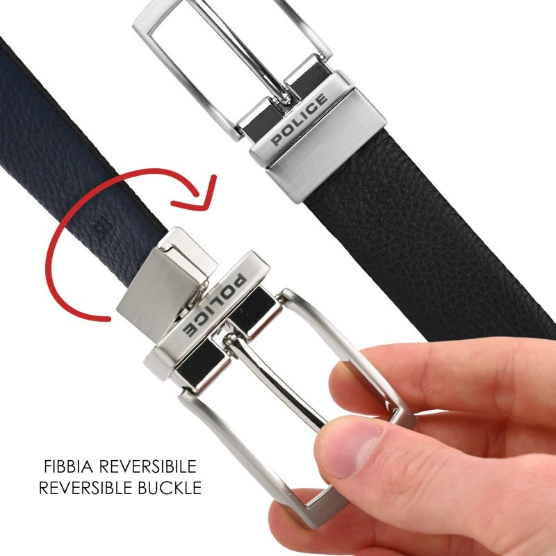 POLICE CEINTURE RÉVERSIBLE CUIR, MADE IN ITALY 2216 — vue arrière