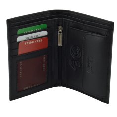 Men's Vertical Genuine Leather RFID Wallet 7086