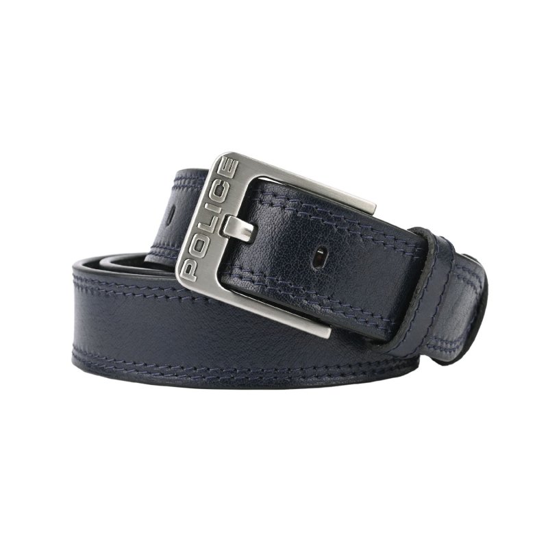 POLICE Men's 100% Genuine Leather Belt, 946 — front view