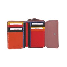 LAURA BIAGIOTTI Women's Genuine Leather Wallet, Multicolor Interior 764-32 — front view