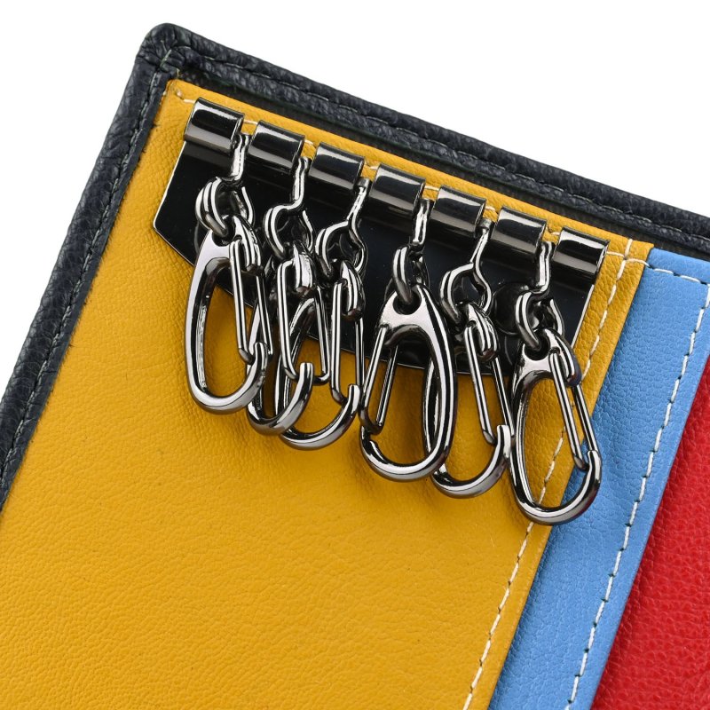 BIAGIOTTI Unisex Genuine Leather Keyring-Card Holder, Multicolor Interior 764-24 — view 20