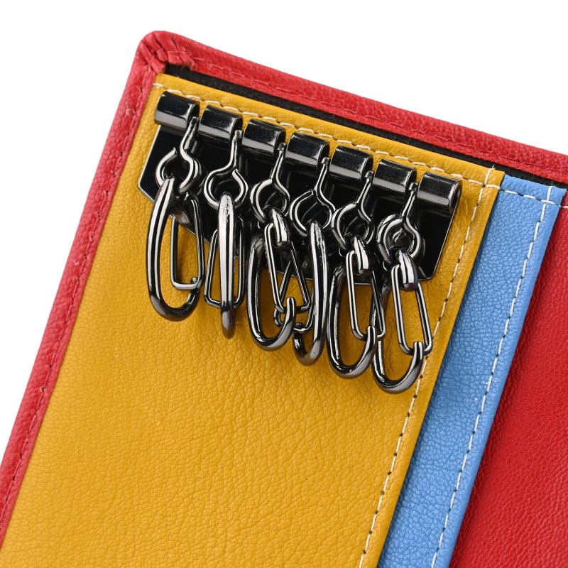 BIAGIOTTI Unisex Genuine Leather Keyring-Card Holder, Multicolor Interior 764-24 — view 30