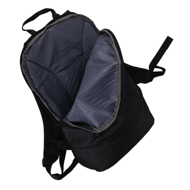 POLICE Men's Nylon Backpack With Laptop Compartment Black PT4272660 — back view