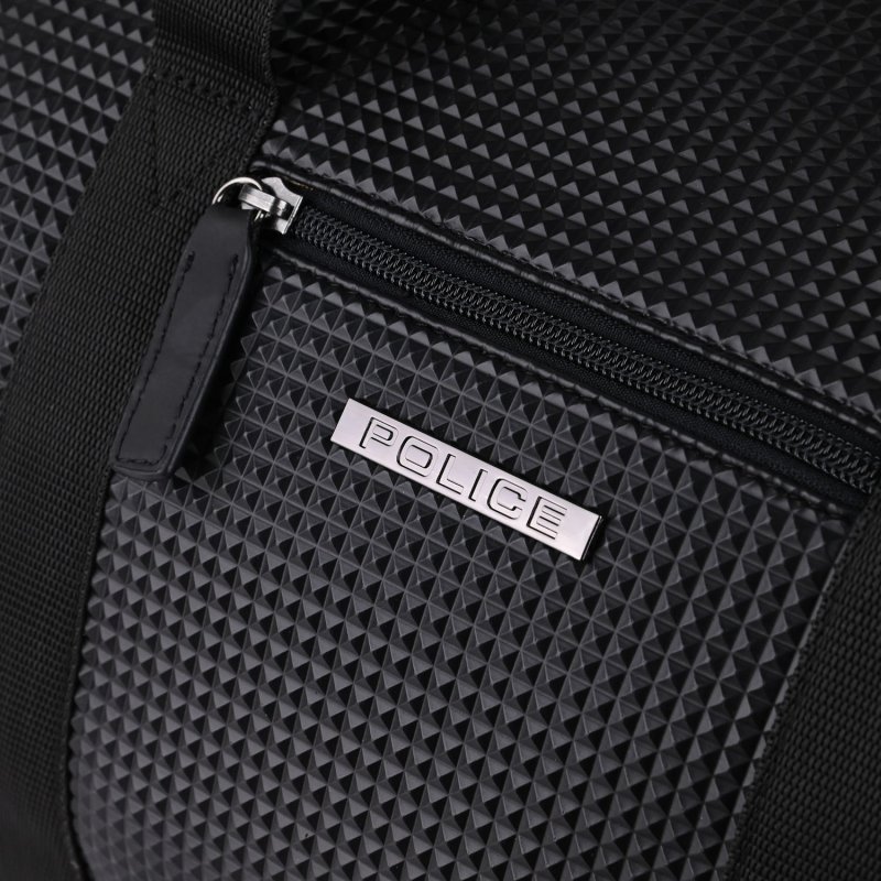 POLICE BOLSA DE VIAJE DE PIEL SINTÉTICA UNISEX NEGRA PTP11383988 — vista trasera