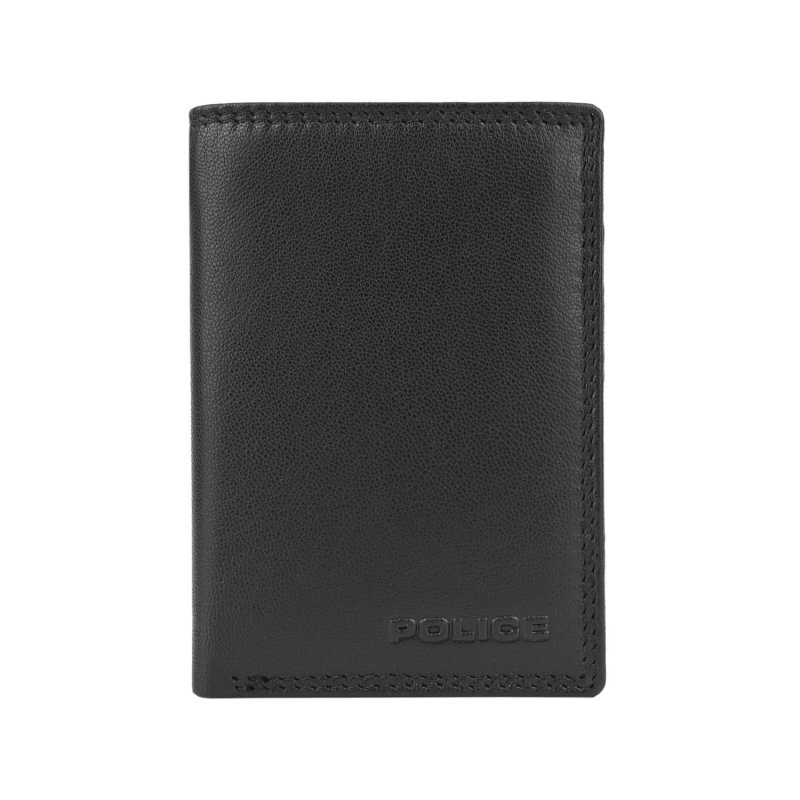 POLICE Men's Genuine Leather Vertical Wallet 142710793 — front view