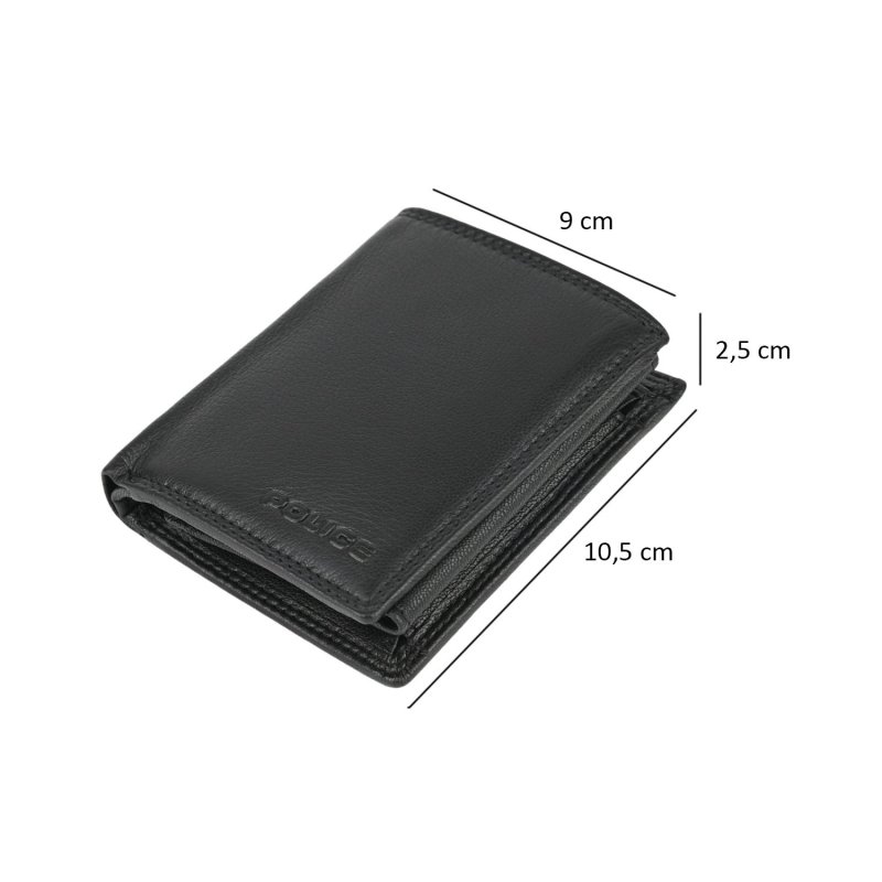 POLICE Men's Genuine Leather Vertical Wallet With Coin Pocket 142710786 — inside