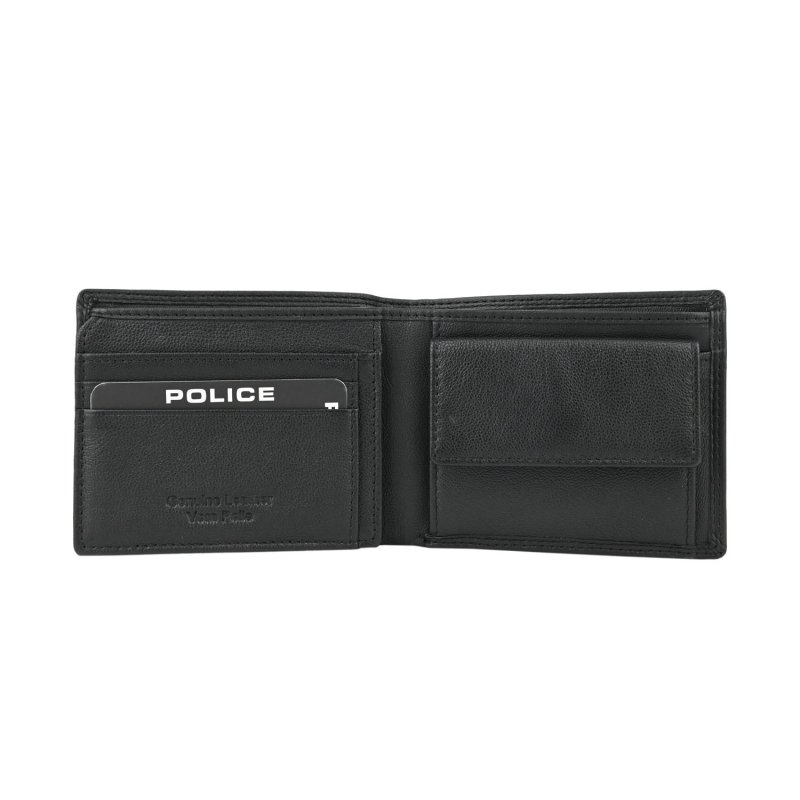 POLICE MEN'S SMALL GENUINE LEATHER WALLET WITH COIN POCKET 142710779 — front view