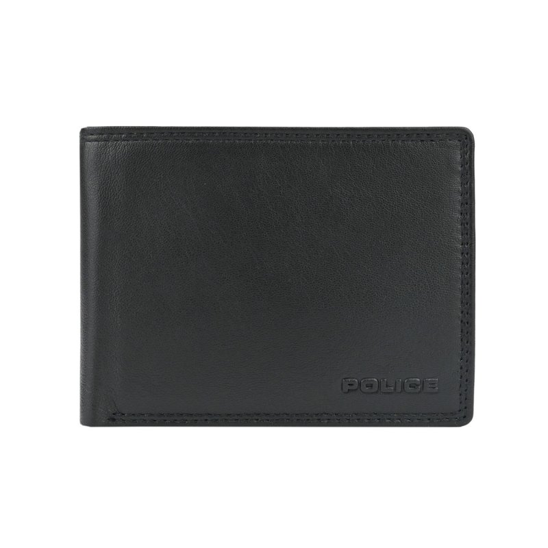 POLICE MEN'S GENUINE LEATHER WALLET WITH REMOVABLE CARD HOLDER 142710783 — front view