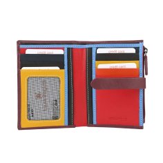 BIAGIOTTI UNISEX GENUINE LEATHER CARD HOLDER, MULTICOLOR INTERIOR 764-20