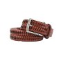 CEINTURE HOMME POLICE CUIR VÉRITABLE TRESSÉ ÉLASTIQUE 1006 — détail logo