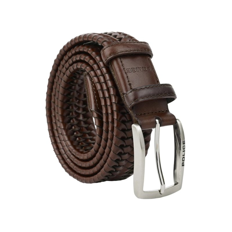 POLICE CINTURA UOMO VERA PELLE INTRECCIATA ELASTICA 1006 — vista 9