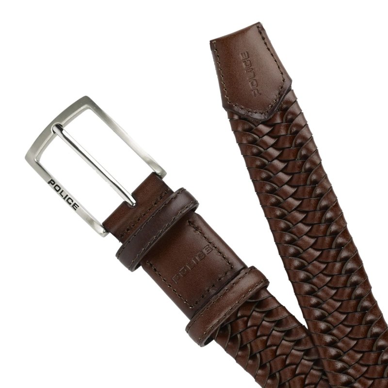 POLICE CINTURA UOMO VERA PELLE INTRECCIATA ELASTICA 1006 — vista 12