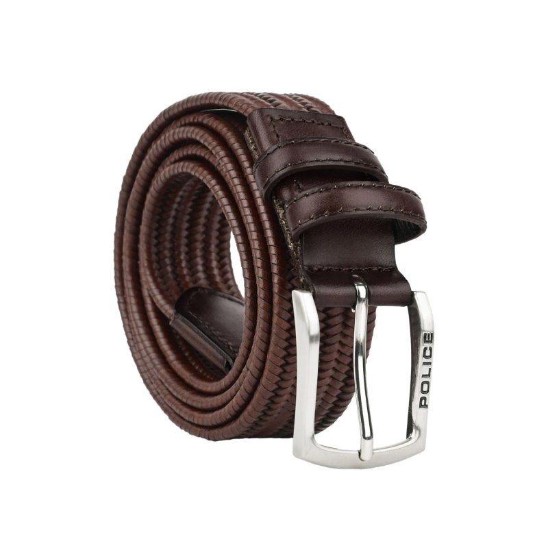 POLICE CINTURA UOMO VERA PELLE INTRECCIATA ELASTICA 1007 — vista 11