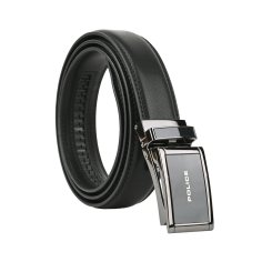 Police Men's Belt in Genuine Leather, Automatic Buckle,1005 — front view