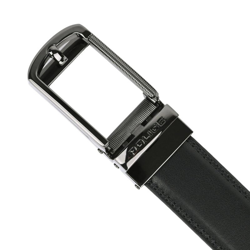 Police Men's Belt in Genuine Leather, Automatic Buckle,995 — back view
