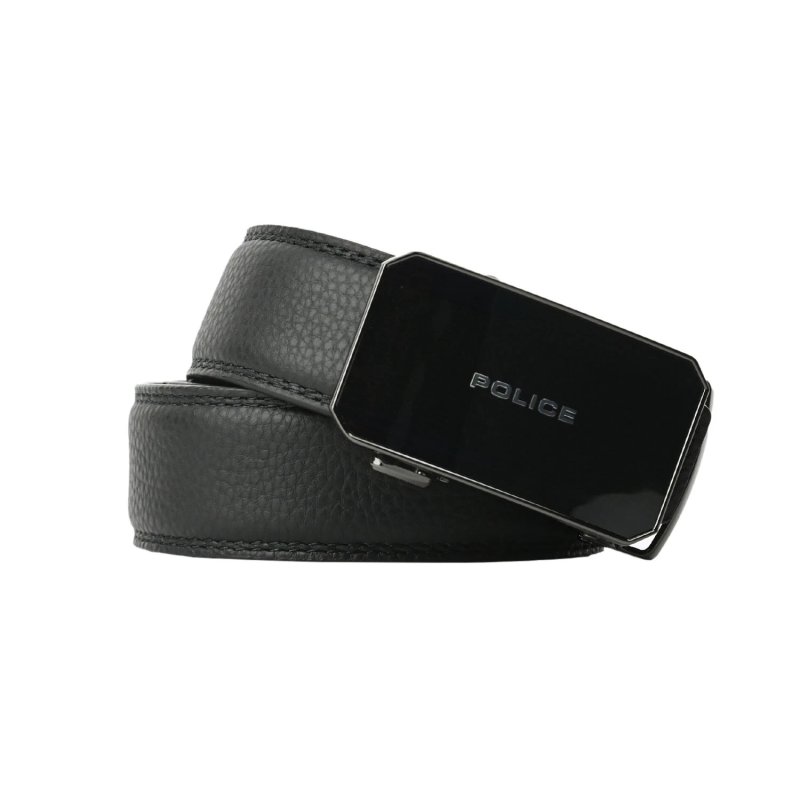 Police Men's Belt in Genuine Leather, Automatic Buckle,993 — detail