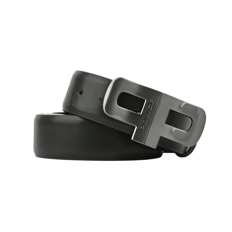 Police Men's Belt in Genuine Leather, Hook Buckle,1011