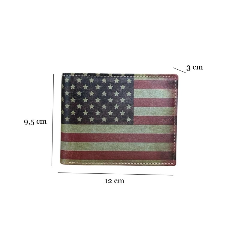 HERREN GELDBÖRSE ECHTLEDER COW HUNTER 292 AMERICAN FLAG — Innenansicht