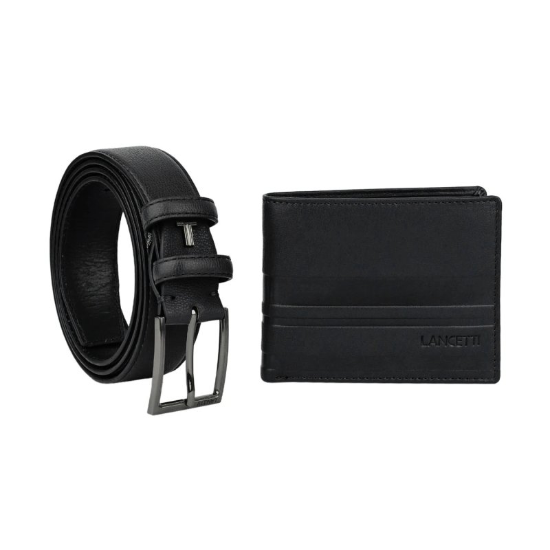 LANCETTI ESTUCHE DE REGALO HOMBRE CARTERA PIEL + CINTURÓN EXTERIOR PU FORRO PIEL 060 — vista 8