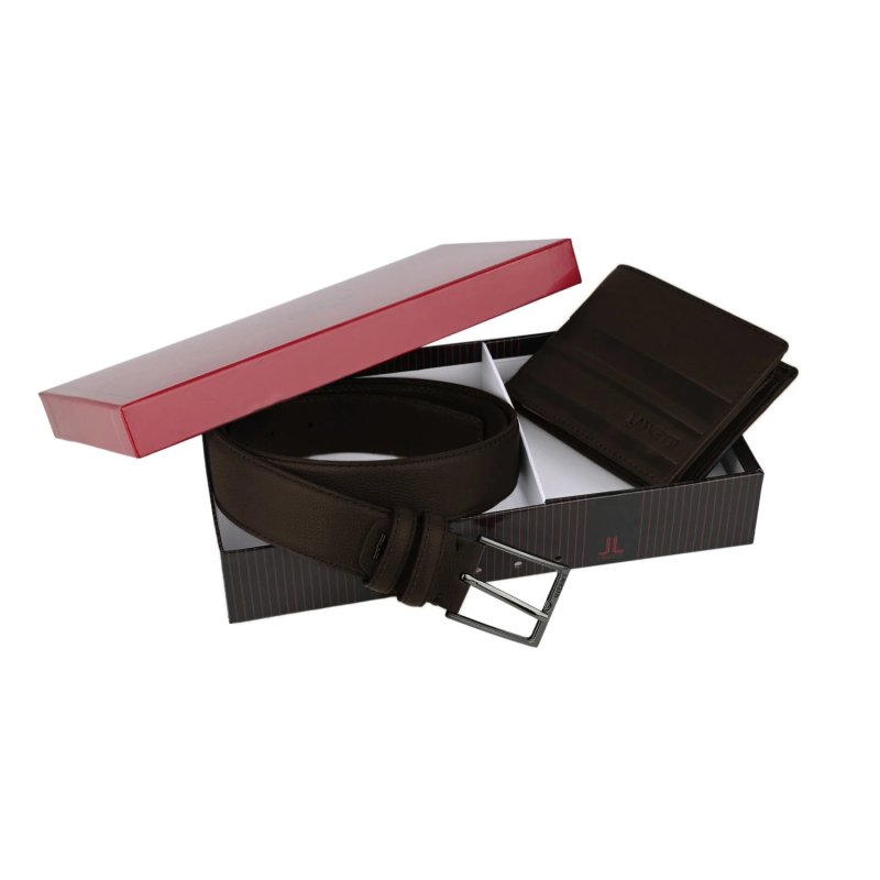 Lancetti Men's Gift Set: Genuine Leather Wallet + Belt with Genuine Leather Lining and PU Exterior 060 — view 12