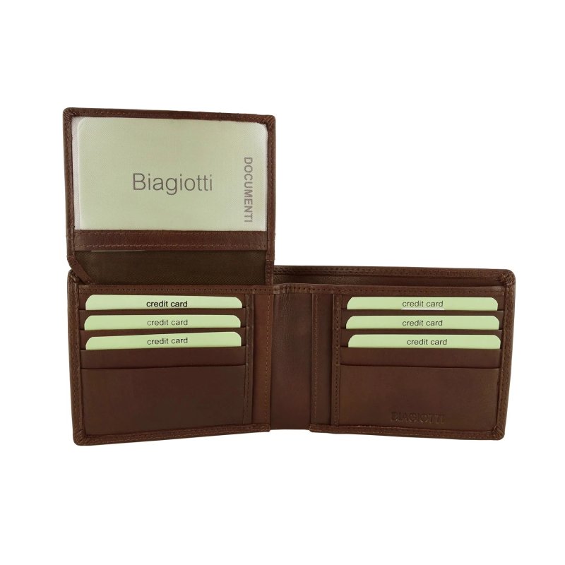 BIAGIOTTI MEN'S LEATHER WALLET WITHOUT COIN POCKET LB-803-270 — view 8