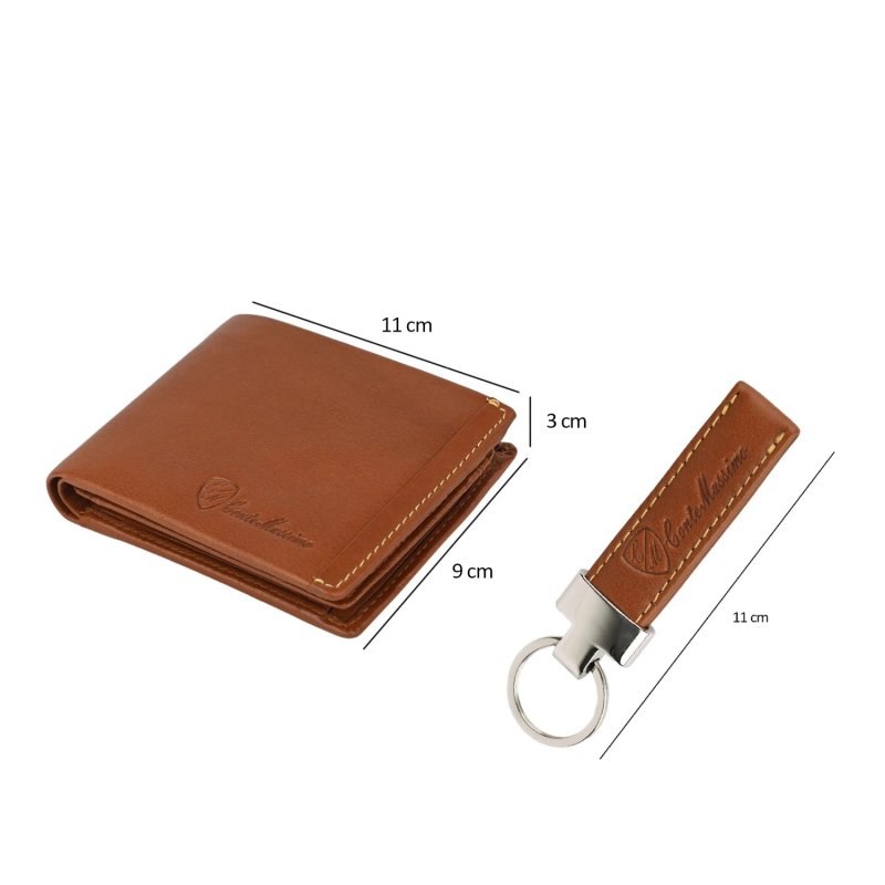 CONTE MASSIMO GIFT SET WALLET + KEYRING GENUINE LEATHER 72-7714KR — view 15