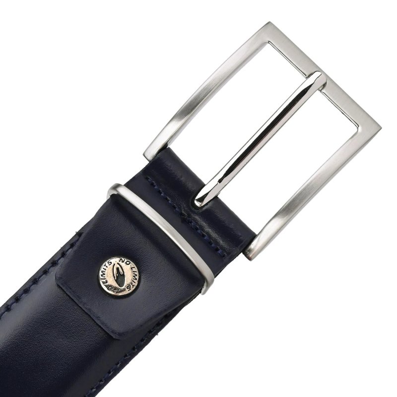 NO LIMITS Men's Leather Belt Made in Italy 3.5 cm — front view