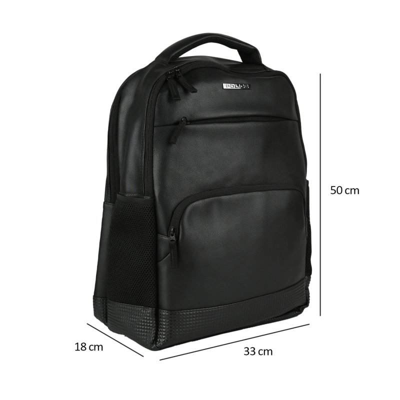 POLICE RUCKSACK HERREN KUNSTLEDER LAPTOPFACH SCHWARZ PT3652670 — Innenansicht