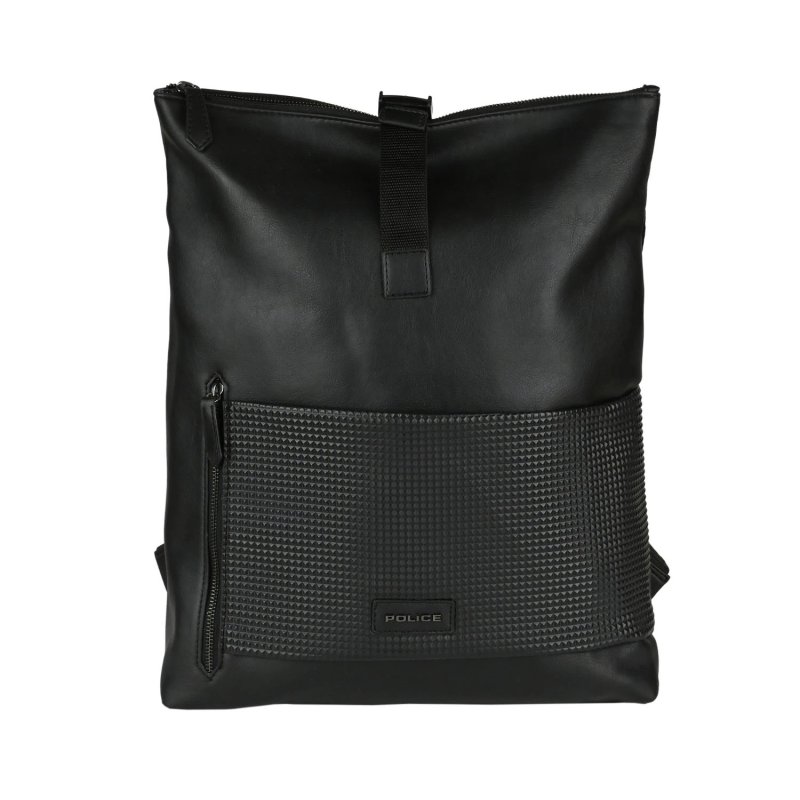 POLICE RUCKSACK HERREN KUNSTLEDER SCHWARZ PTP10564947 — Logo-Detail