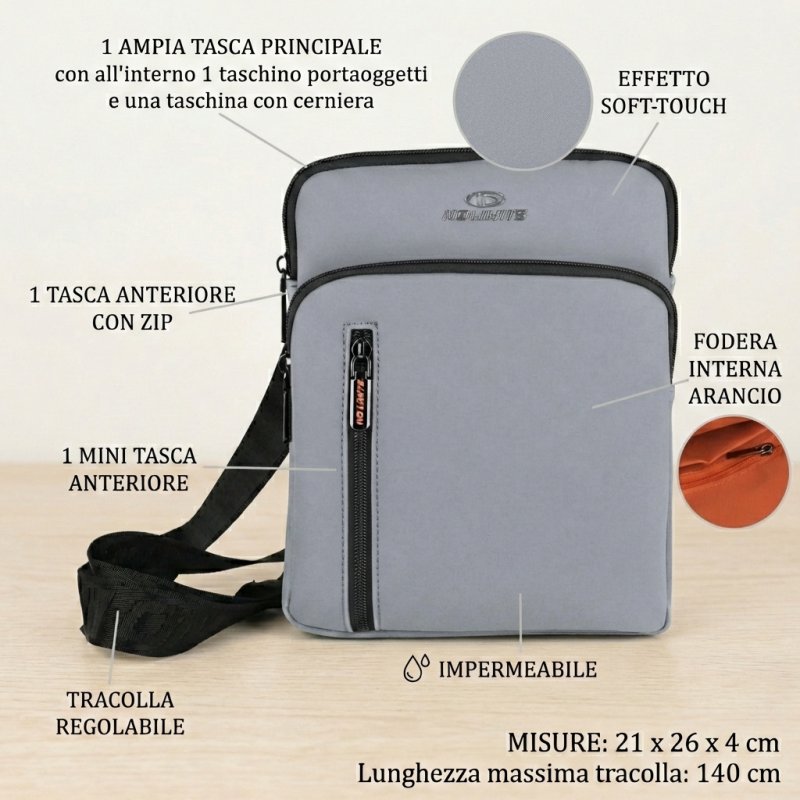 NO LIMITS SAC BANDOULIÈRE HOMME PU 01-03 — vue de face